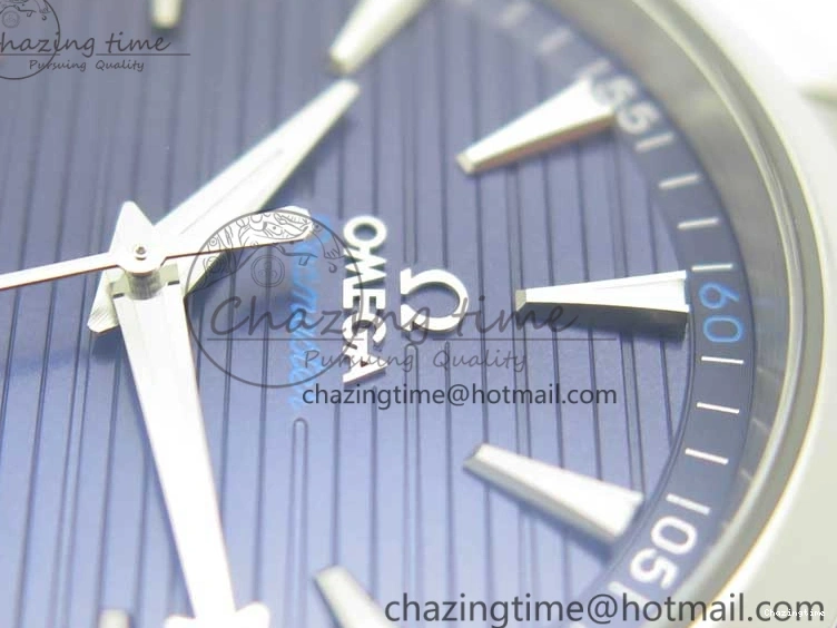 0130 Aqua Terra 150M Master Chronometers VSF 1:1 Best Edition Deep Blue Dial Silver Hand on SS Bracelet A8900 Super Clone HighPerformance 8013